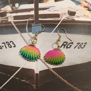 Natural shells mermaid earrings 925 silver gold